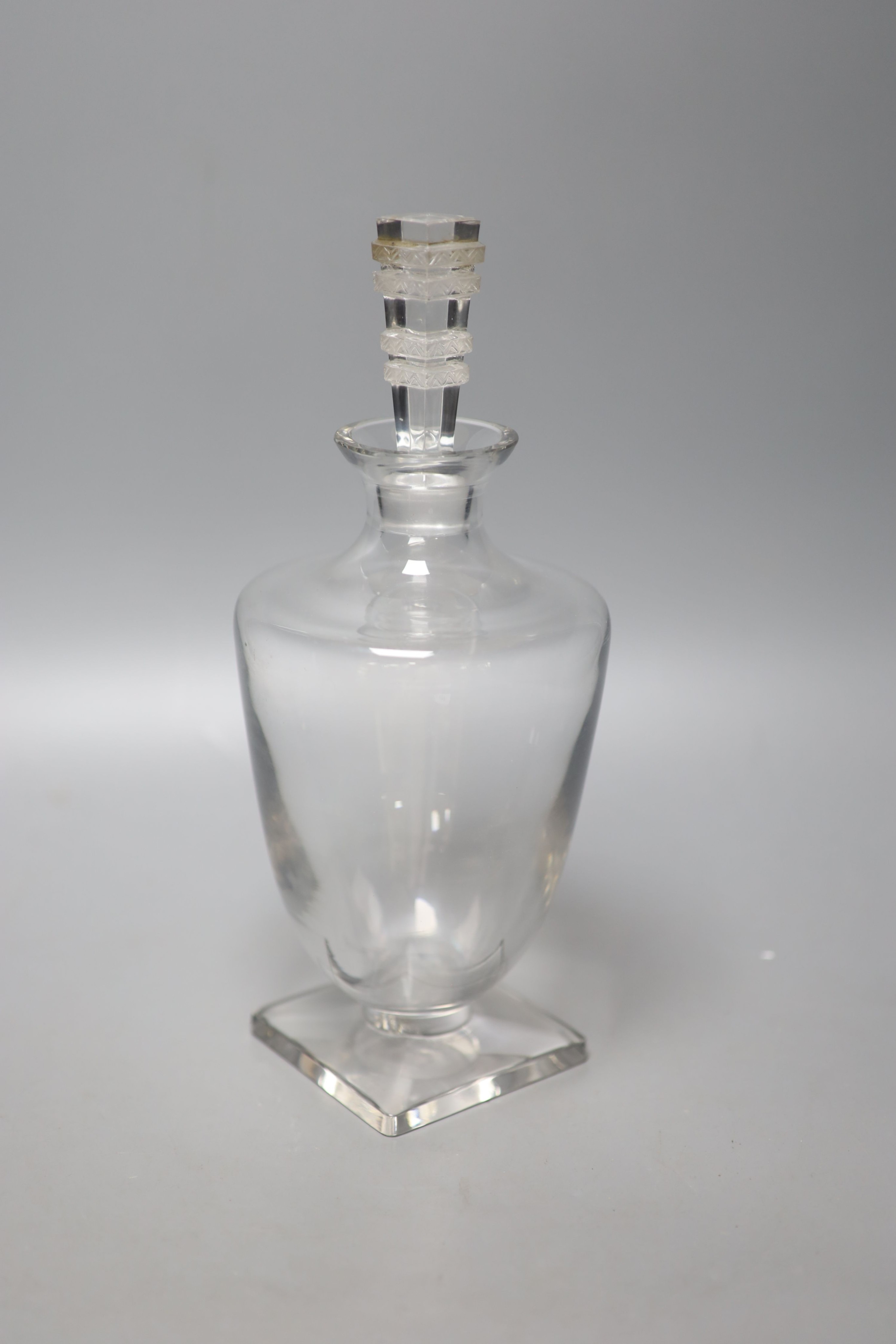 A Lalique 'Argos' pattern decanter and stopper, signed to base